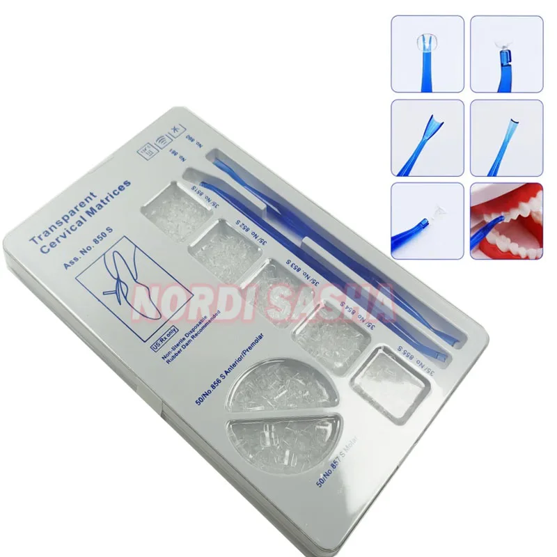 277Pcs/Set Dental Anterior Transparent Cervical Matrices NO.850s Composite Gingival Veneer Teeth Whitening Tools