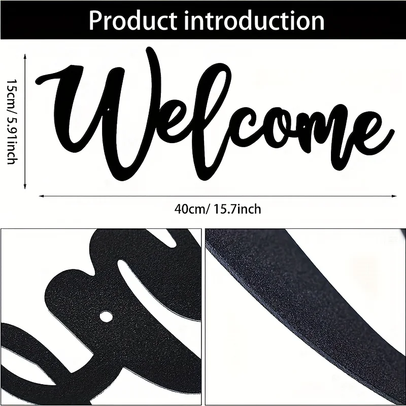 INS Nordic Creative Home Welcome Paint Iron Art Letter Wall Room Wall Kitchen Decoration Hanging Accessories Shop Wall Hanging C