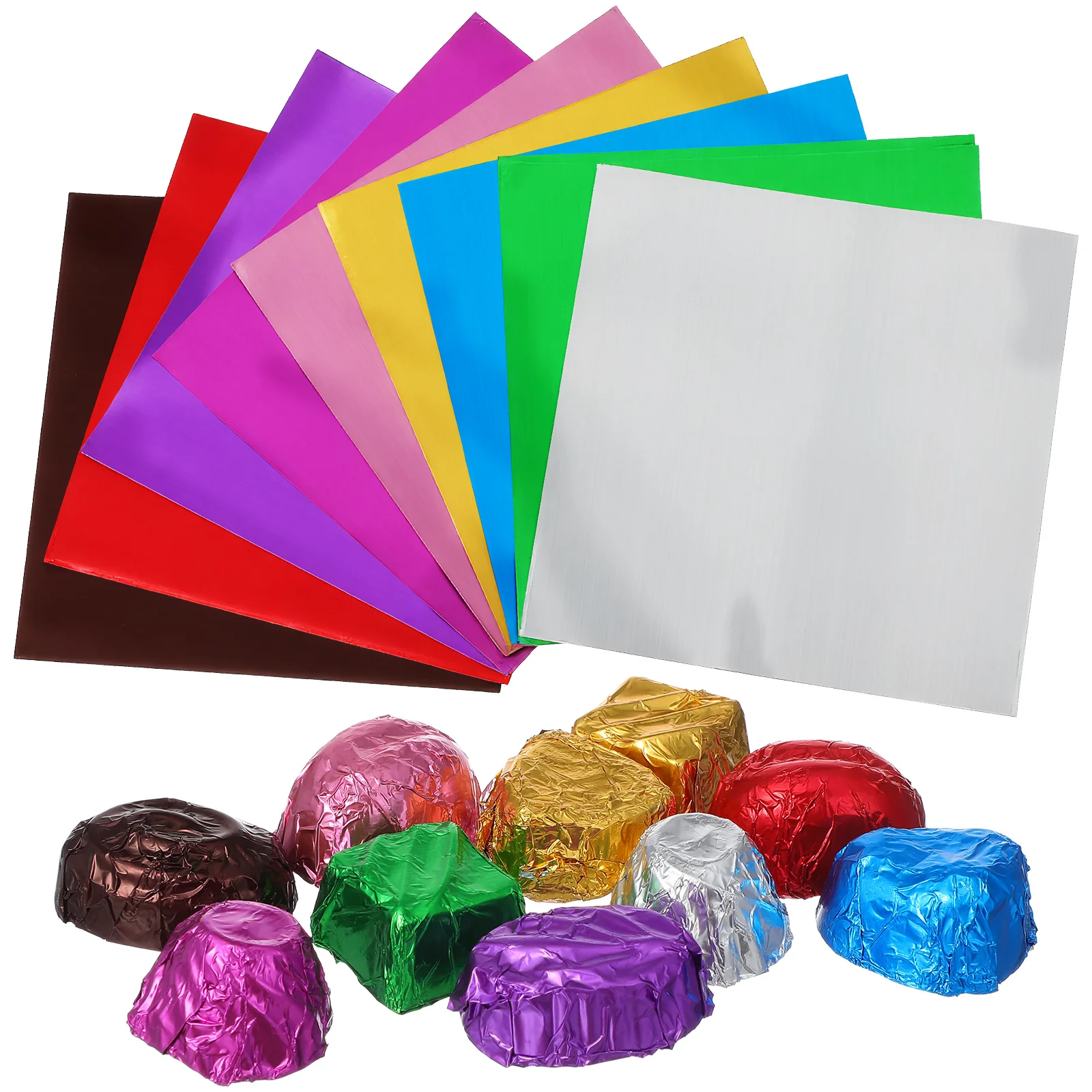 

900pcs Chocolate Aluminum Foil Paper Glossy Mixed Color For Candy Wrapping Baking Wedding Party Favor Foil Wrapping Paper