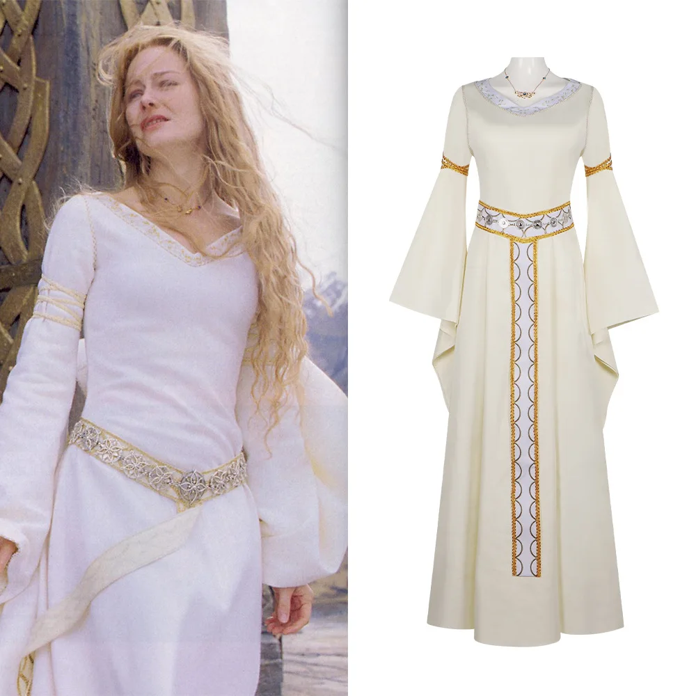 Disfraz de Eowyn de la Película El Señor de los Anillos, Vestido de Cosplay para Adultos, Ropa para Actuaciones de Halloween