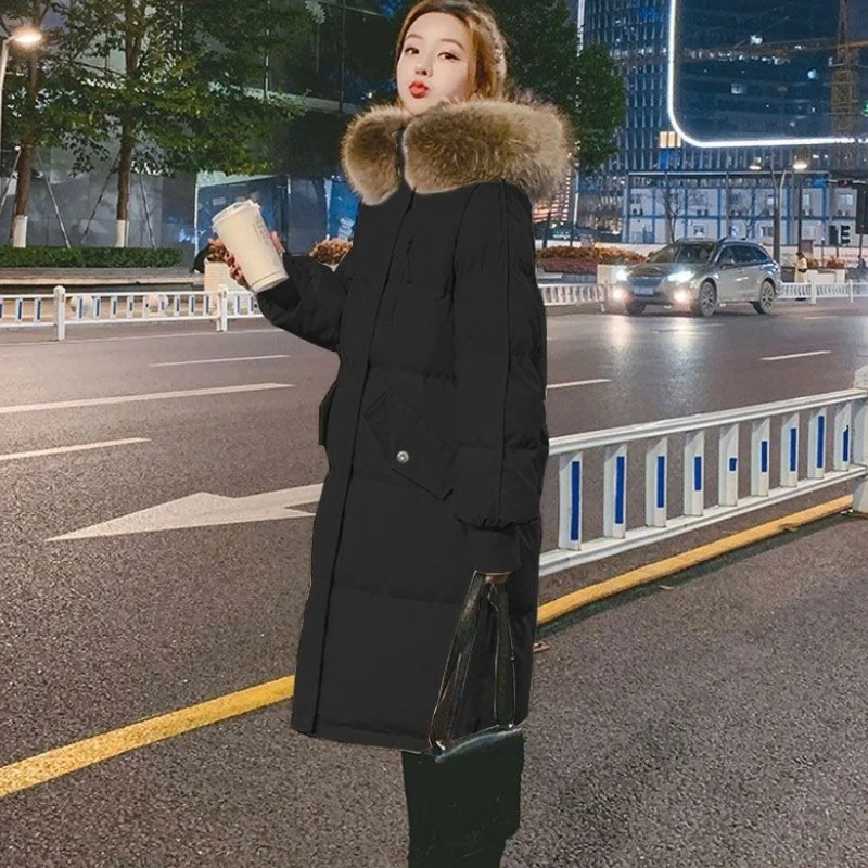 

2025 Winter Collection Women's Loose Fit Quilted Down Coat Mid Length Thickened Cotton Padded Outerwear Warmth Comfort