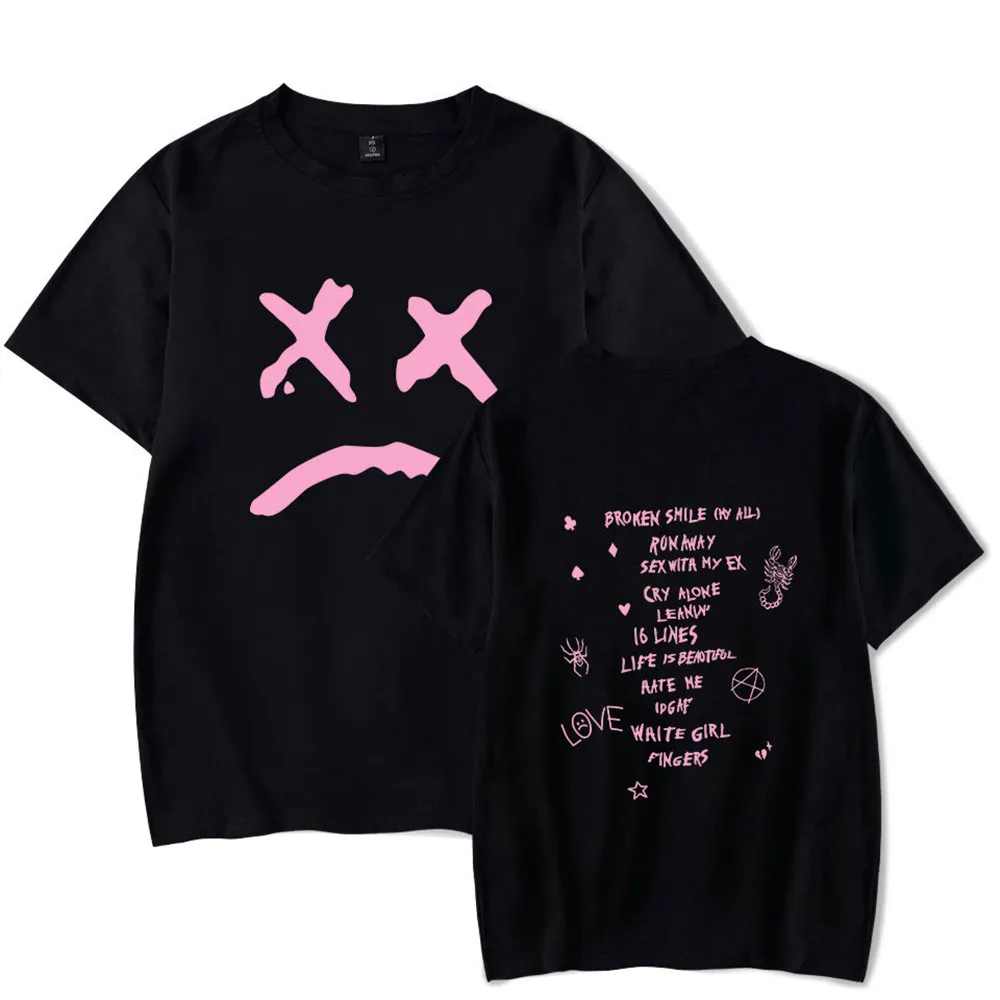 Lil Peep T Shirt Casual Hip Hop Short Sleeve Female Loose Harajuku Rapper Tees Punk Summer Goth Vintage Letter Cartoon T Shirt