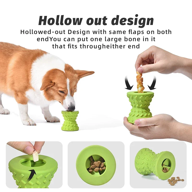 Natural Rubber Treat Leaking Pet Toys Puppy Bone Play Game Benepaw Food Dispensing Dog Toys for For Aggressive Chewers Nontxic