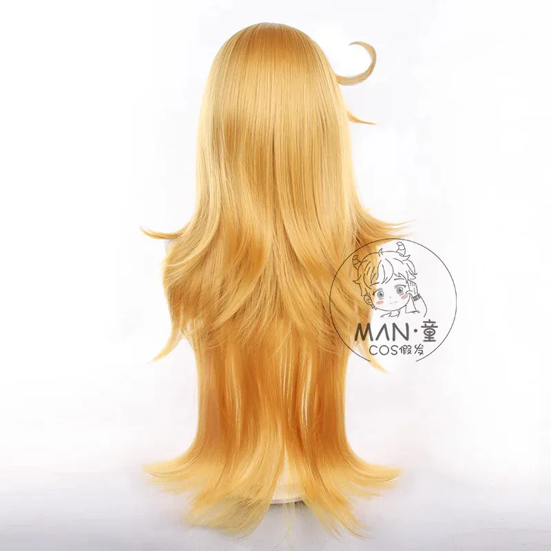2025 aaa 에스코피에 80cm 롱 프리 브레이디드 옐로우 가발 애니메이션 코스프레 열 저항성 합성 가발