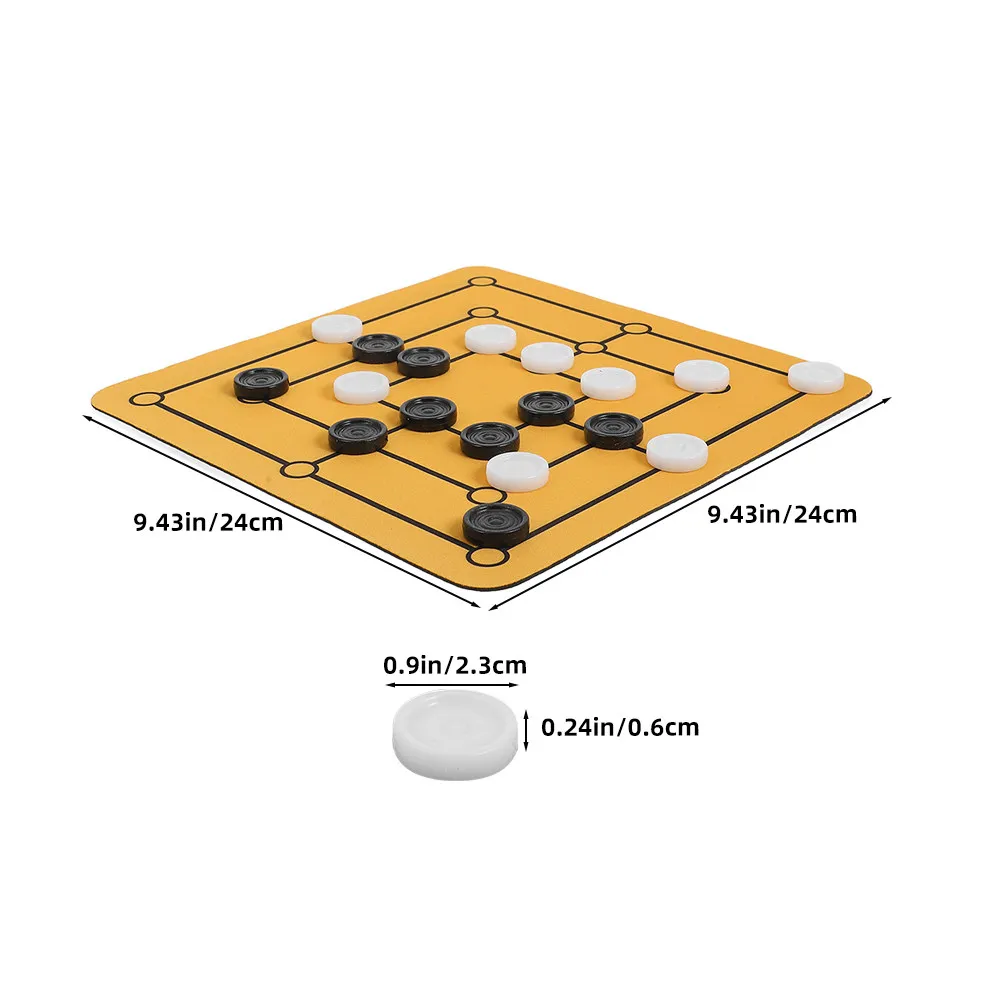 2Set Nine Mens Morris Game Set Historical Strategy Game Dual Player Set for Family Bonding Holiday Gathering Desktop