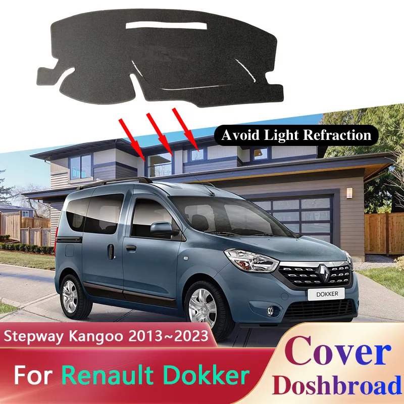 Car Dashboard Cover Board Mat Carpet for Renault Dacia Dokker Stepway 2013~2023 Sunshade Pad Anti-sun Liner Cushion Accessories