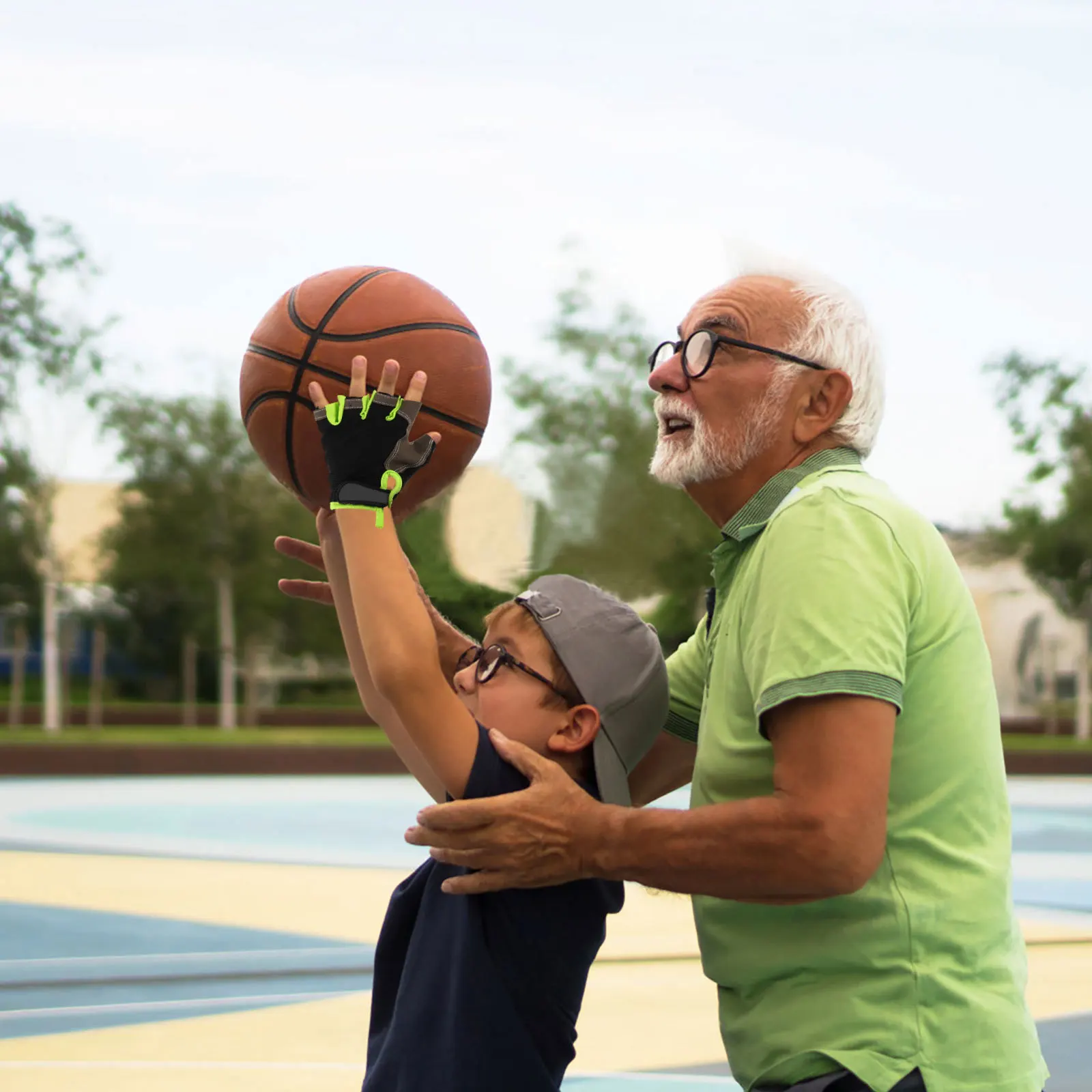 1 Para Rękawic do Treningu Kontroli Piłki w Koszykówce, Pomoc Treningowa do Dribblingu, Rękawice Pomocnicze do Treningu Manipulacji Piłką w Koszykówce dla Młodzieży, Małe Rękawice Pomocnicze