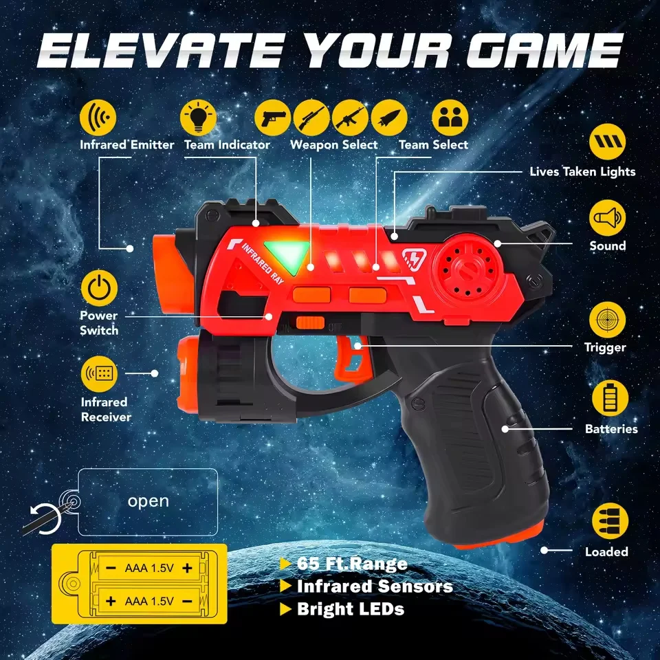 Laser Infrared Tag Guns Set Mini Pistol Blaster Shooting Game Indoor Outdoor Summer Toys for Kids Team Battle Play Fun Gifts