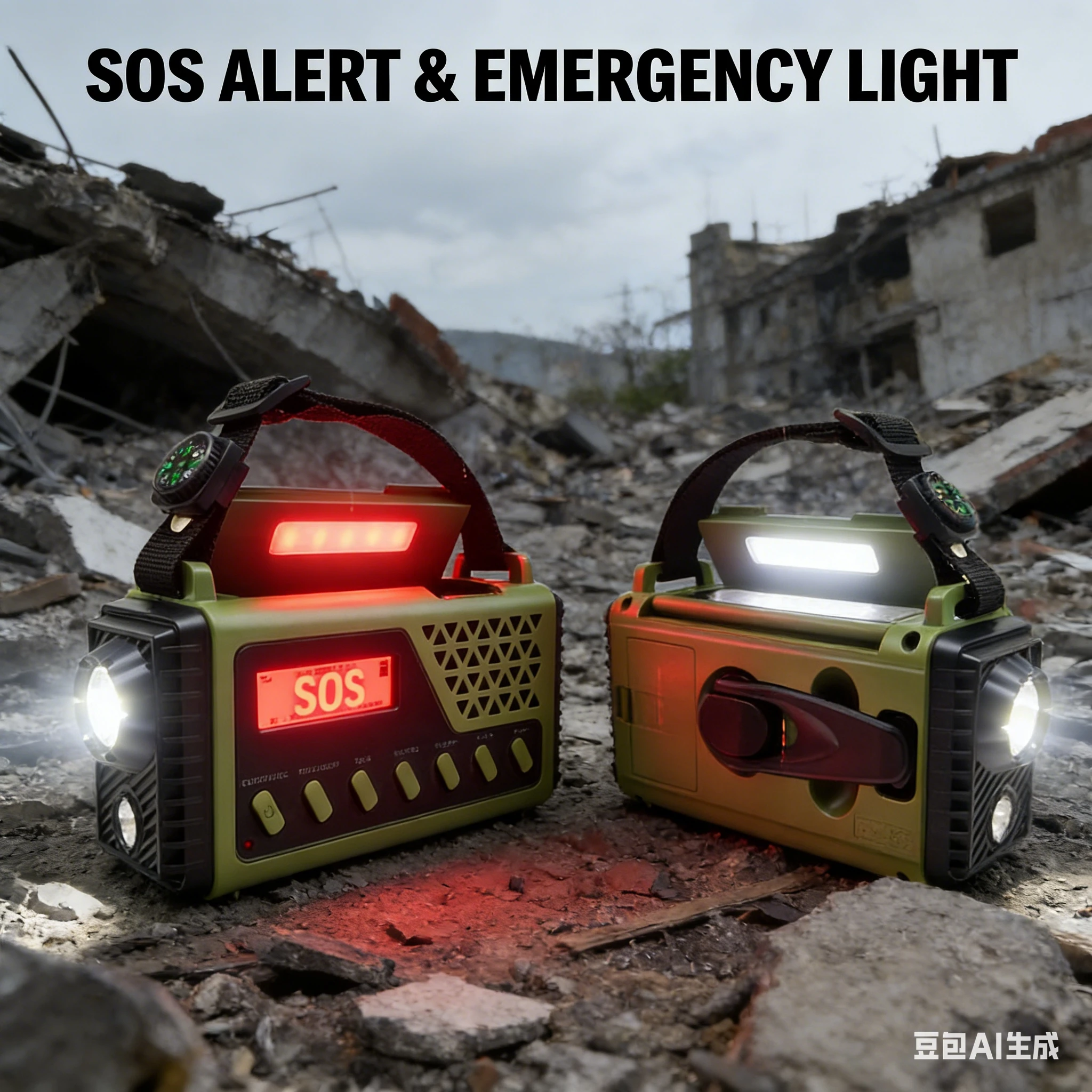 

Портативное аварийное радио с солнечной и ручной зарядкой, Bluetooth-колонка, FM/AM/SW-приемник, LED-фонарик для кемпинга и выживания