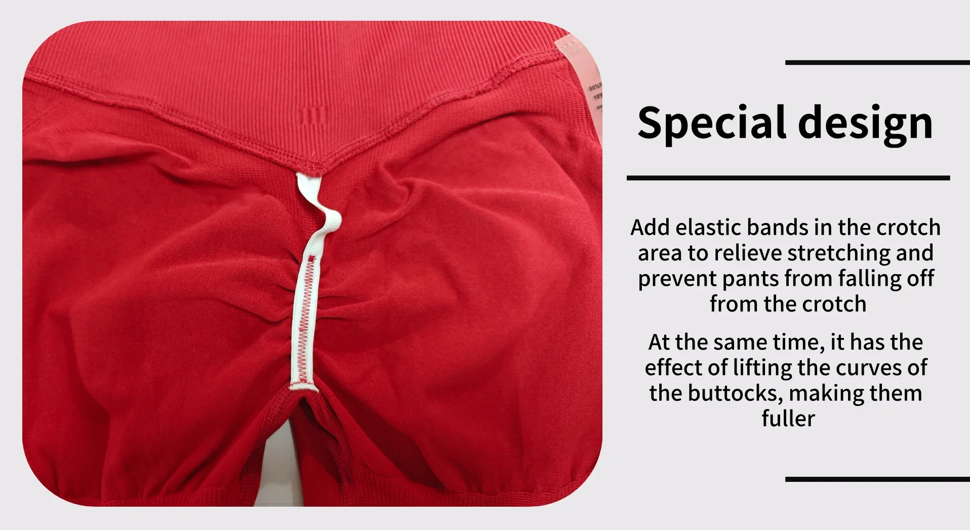 Nahtlose Sport-Leggings für Damen, weißer Rand, Taille, eng, hohe Taille, Hüftheben, Yoga-Hose, Fitnessstudio, Lauftraining, einfarbige Hose – Detail 3