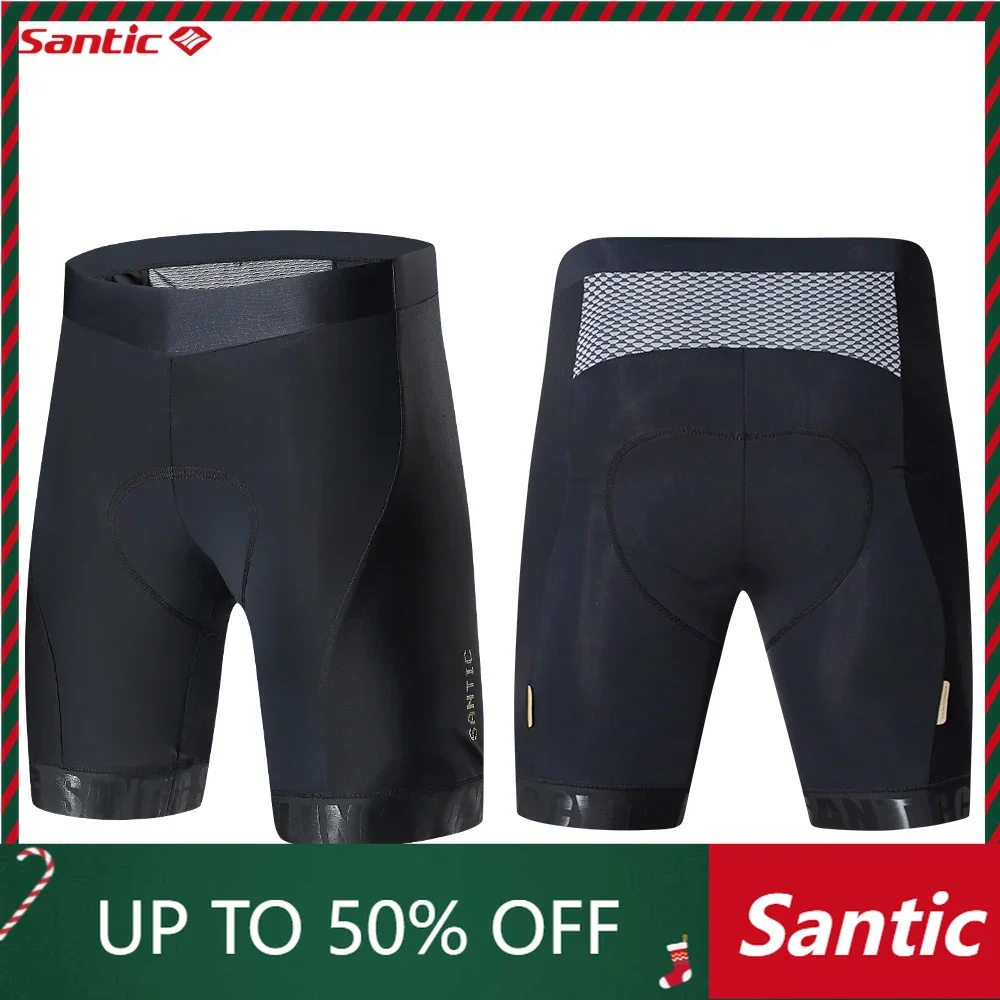 Santic Men Cycling Shorts Breathable Quick Dry MTB Road Bike Shorts Anti-slip 4-5 Hours Ride Italian Import Padded M8C050107