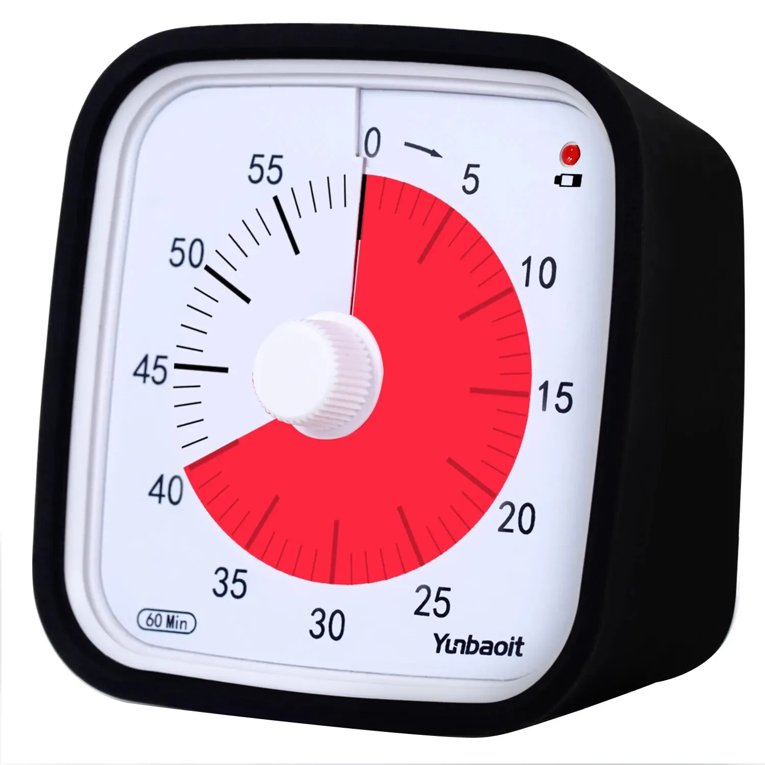 Yunbaoit VT01 Ulepszony 60-minutowy timer wizualny z etui ochronnym Cichy timer odliczający dla dzieci