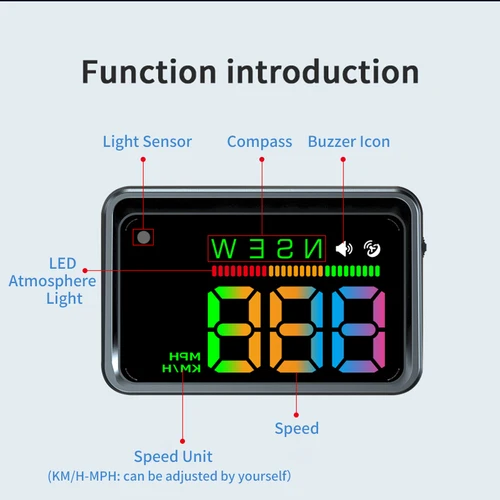Imagen 2 del producto KWHUD HUD Head Up Display GPS velocímetro Digital proyector de parabrisas para coches dispositivos electrónicos automáticos alimentado por USB Plug to Play