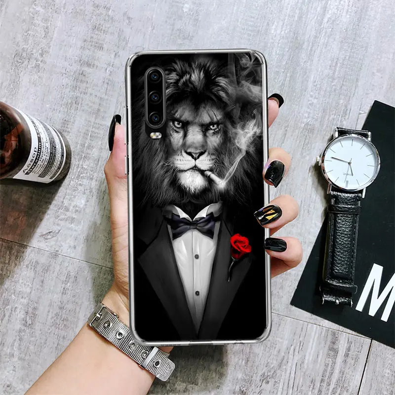 Man Suit Shirt Tie Transparent Soft Phone Case for Huawei P30 P40 P50 P20 P10 Lite Mate 40 30 20 10 Pro Print Custom Cover