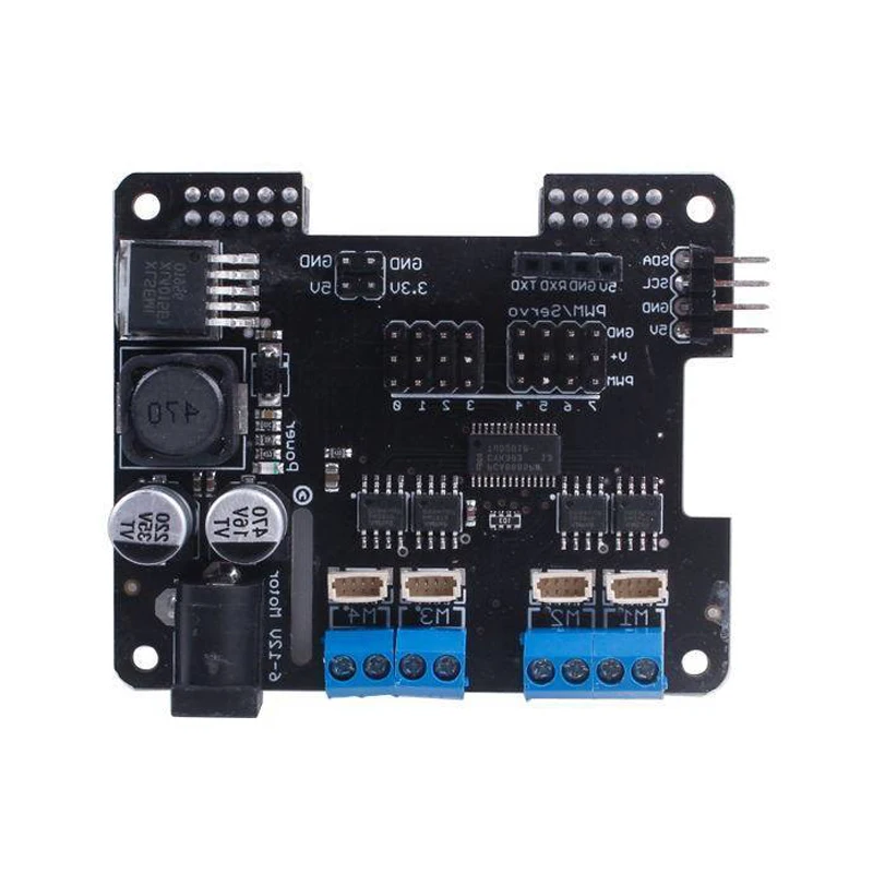 4 Channel Motor and 4 Channel Servo Robot Expansion Board Steppper Motor HAT For Raspberry Pi 4B Programmble Robot Parts DIY Kit