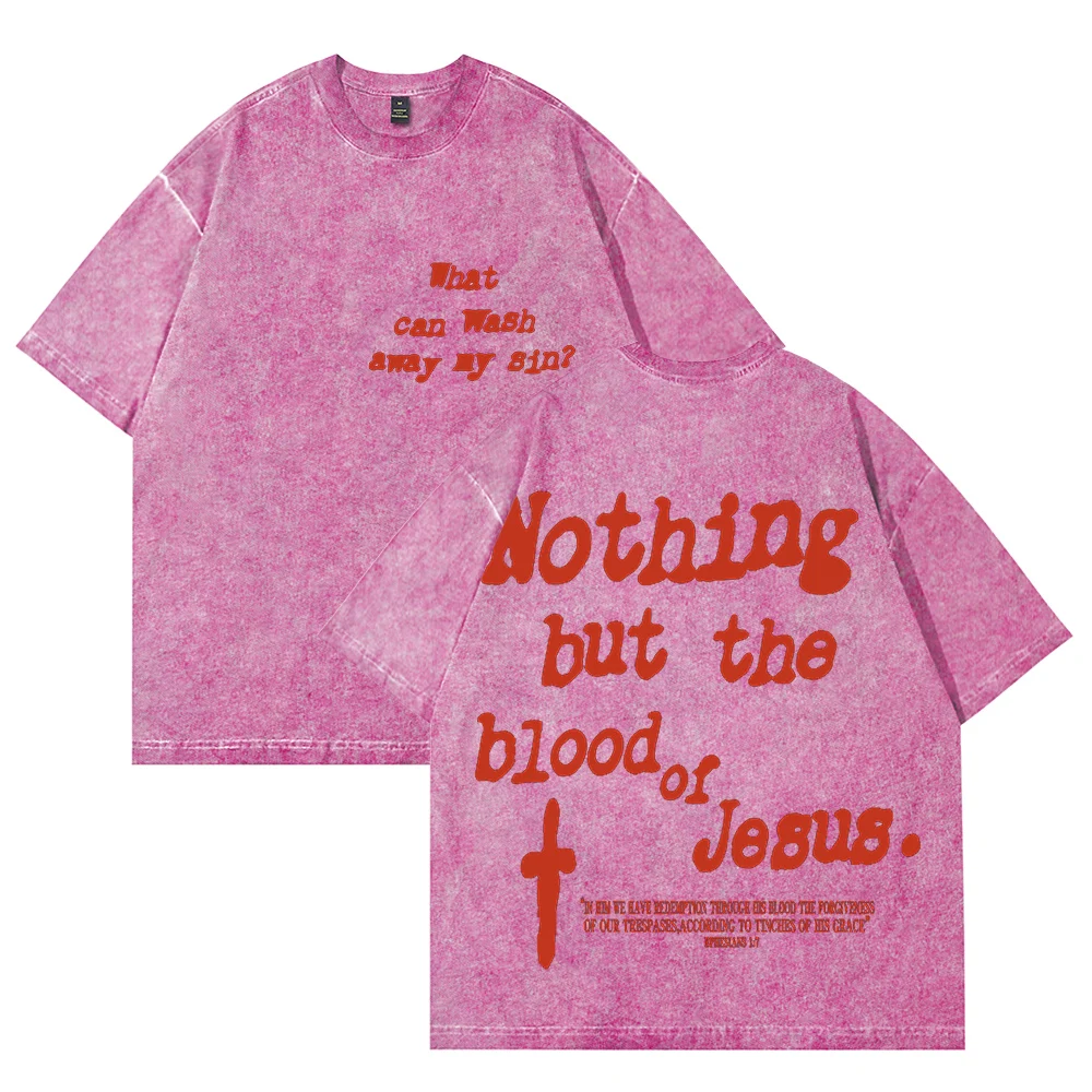 

Forrest Frank Nothing But The Blood Cotton Vintage Wash Tee Shirt Man/Woman Short Sleeved Crewneck Casual Tshirt