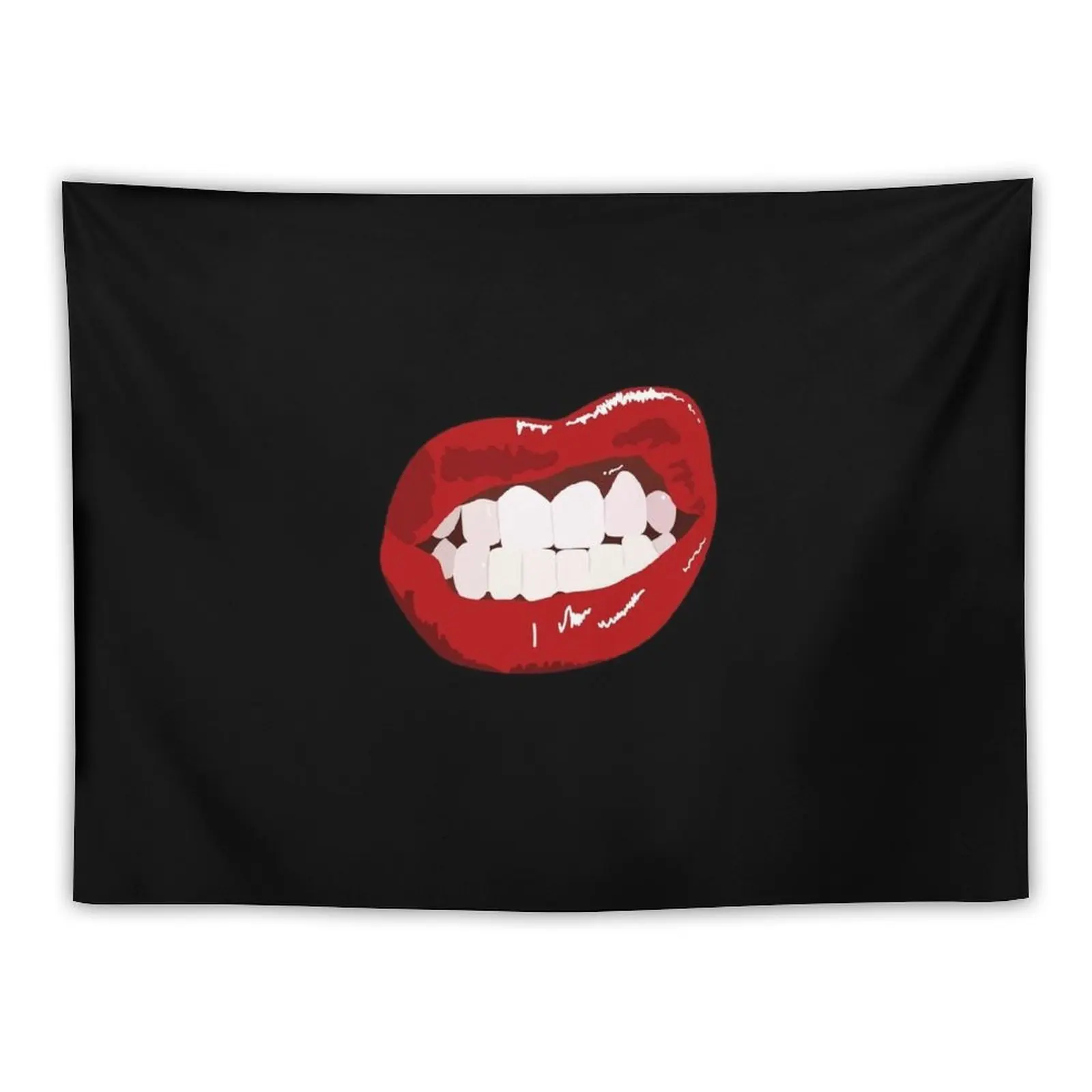 New Women mouth sexy red lips, Girly lip bite, teeth showing Tapestry Cute Tapestry Things To The Room