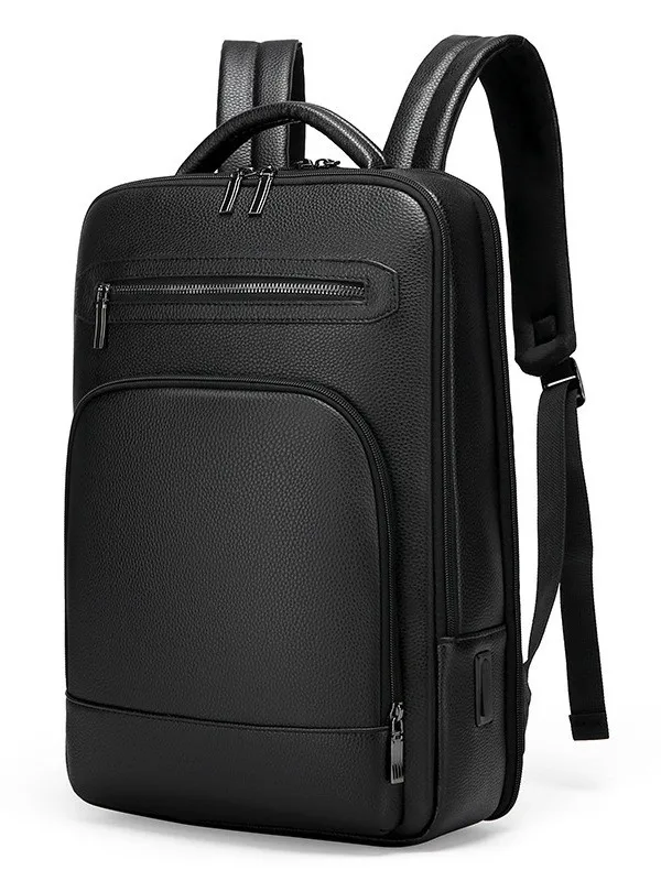 

Men's Business USB Charging Port Vintage Style Laptop Rucksack For Work And Everyday Travel Use