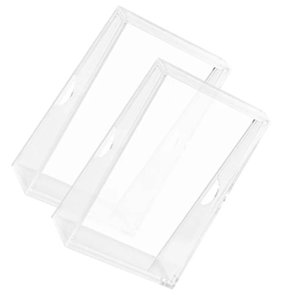 2Pcs Acrylic Clear Holder Coin Storage Box Compact Practical Organizer Portable Coin Display Case