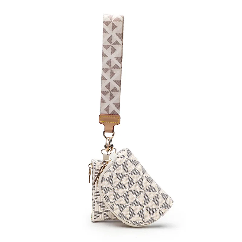 2 Pcs Printed Coin Purse Set Mini Fashion Card Holder Pendant Funny Versatile For Men Women Zipper Coin Bag Simple Hand-held Bag