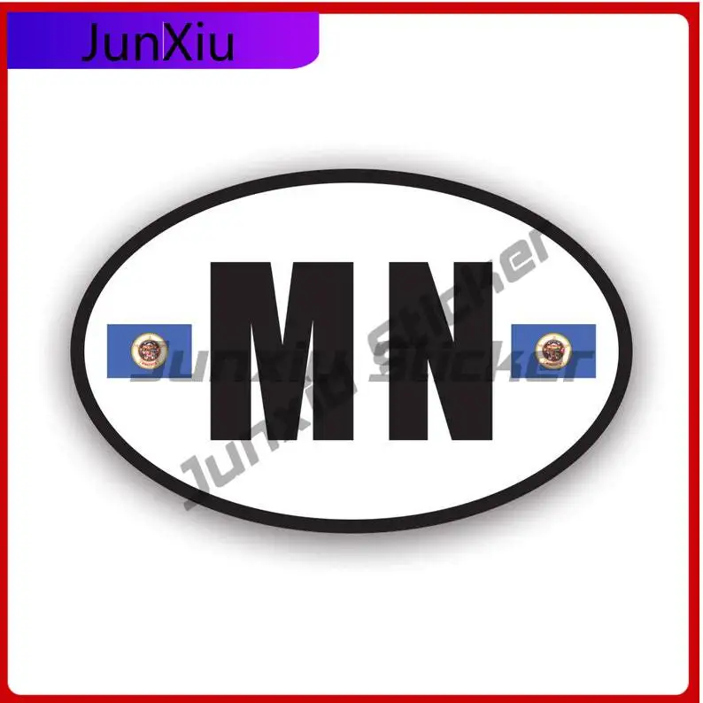 

Minnesota Flag Oval Sticker Uv Protected V3 Mn Euro Car Sticker Vinyl Decal Waterproof Durable For Car Window Laptop Bumper Gift
