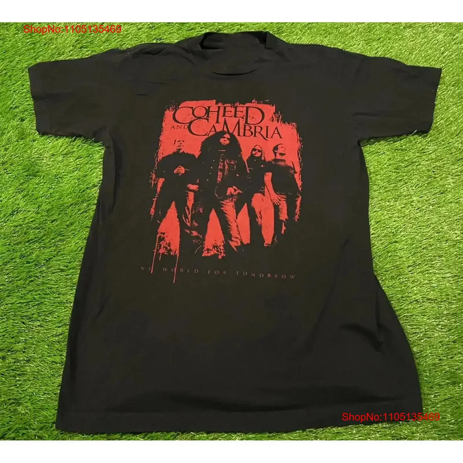 تي شيرت Coheed And Cambria No World لجولة الغد من القطن الأسود بجميع المقاسات BT331 عتيق مغسول أنيق وممتد #1