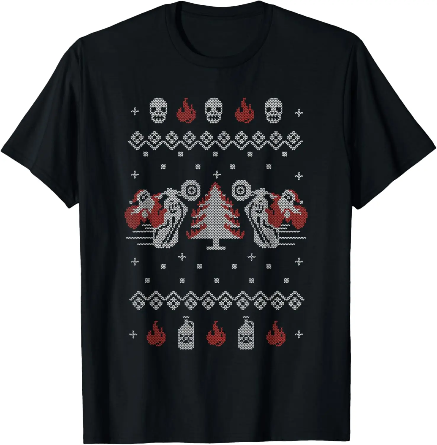 

Santa Claus Riding Motorcycle Biker Ugly Christmas T-Shirt