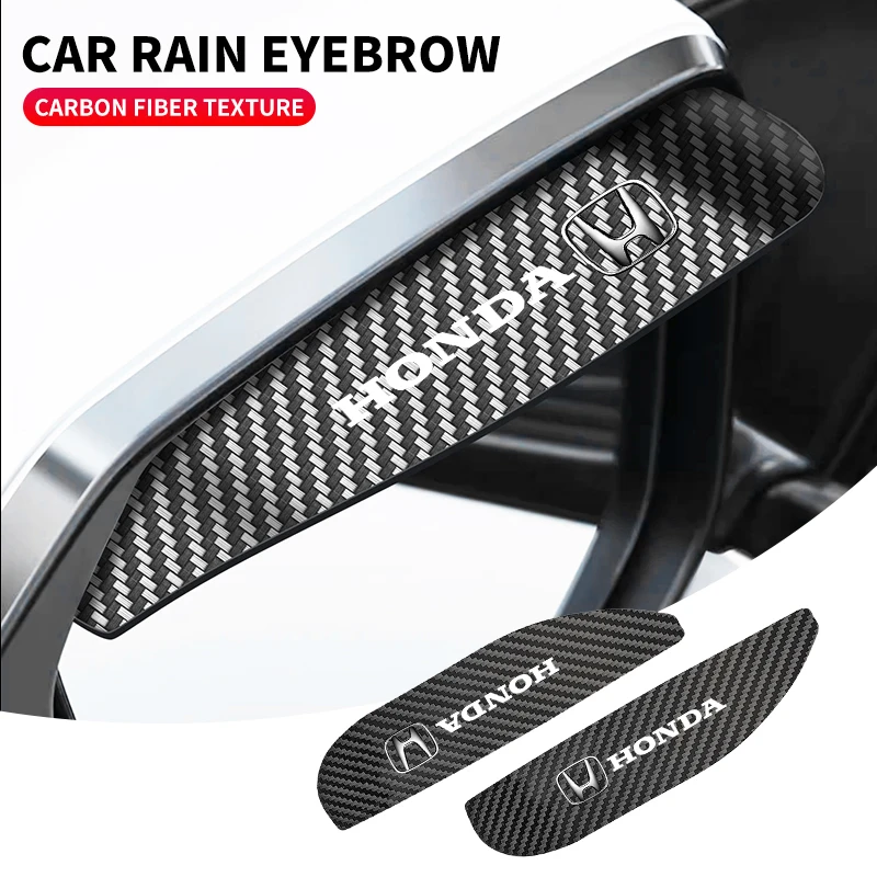 

2Pcs Car Rearview Mirror Rain Eyebrow Carbon Fiber For Honda Hrv Jazz City Fit Accord 7 Crv Odyssey Civic Pilot RR Spirior Mugen