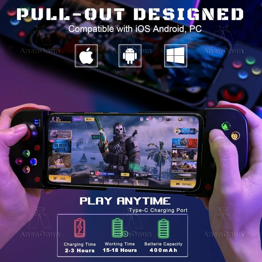 Mobile Gaming Controller Bluetooth Wireless Gamepad Mobile Phone Control Android/iOS Mobile Device Joypad Joystick Accessories