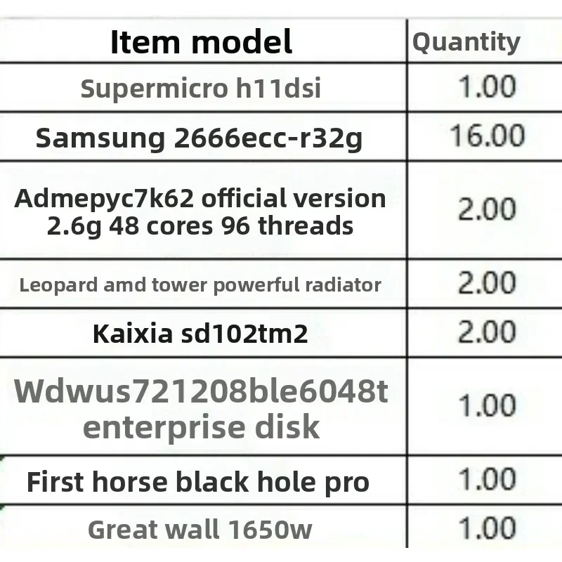 H11DSI EPYC 7K62 official version 2.6G 48 core 96 thread 2666 2T