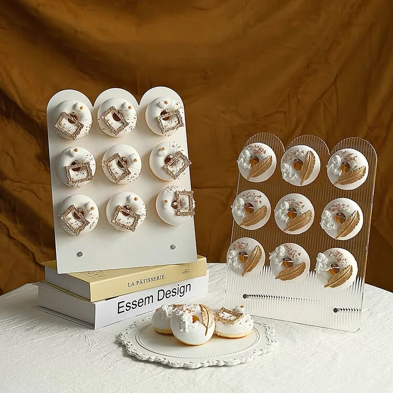 2 Pcs Donut Display Stand for Party, Wedding, Event, Brunch, and Birthday Use, Decorative Doughnut and Bagel Holder