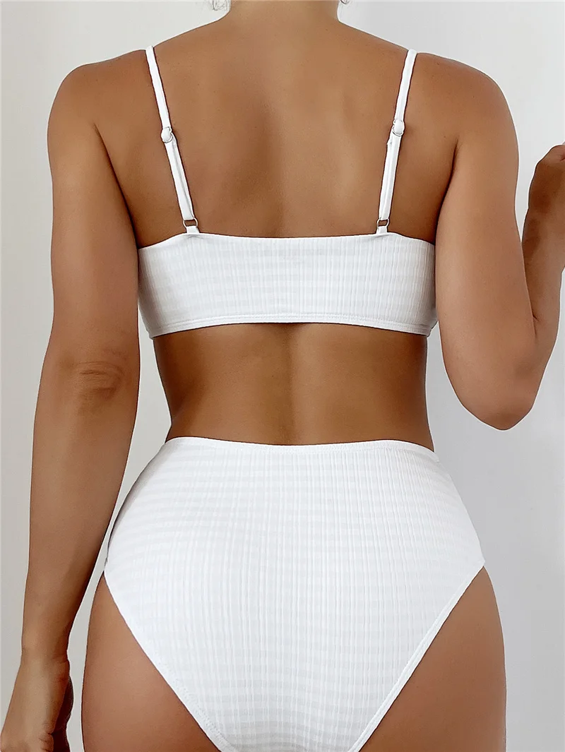เครื่องประดับเอวสูงบิกินี่ชุดว่ายน้ําชายหาดผู้หญิง Stroj kapielowy Tankini Femme Maio Biquinis Mujer Banador Badpak