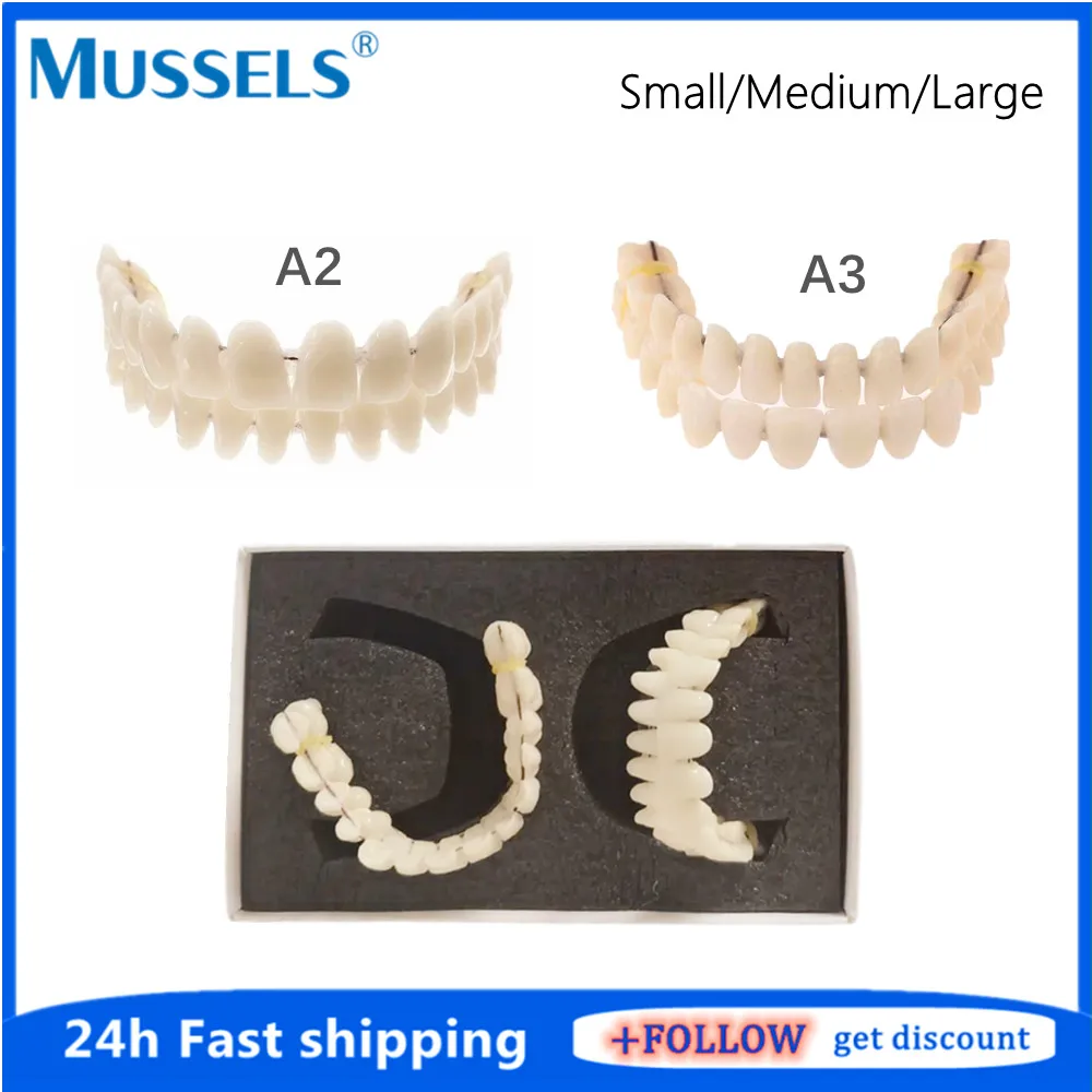 

2/1 компл., зубные протезы из смолы, полный рот, верхний нижний акриловый искусственный предварительно сформированный накладной зуб, модель, посвященные зубами ﻿ Стоматологический инструмент