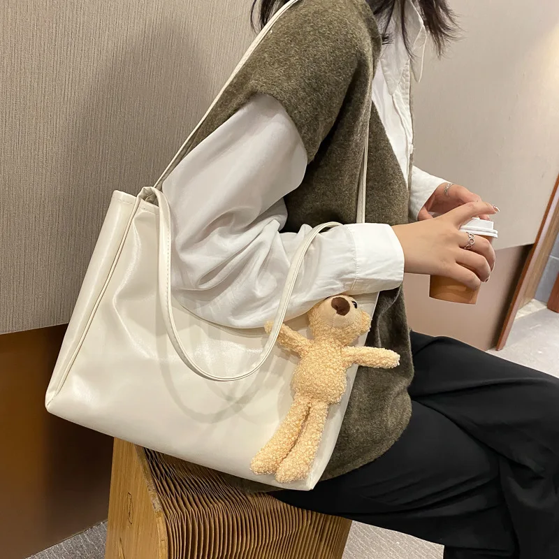 New Trendy Tote Bag Simple Temperament Western Style Large Capacity Shoulder Bag Casual Shopping Bag Luxury Designer Handbag