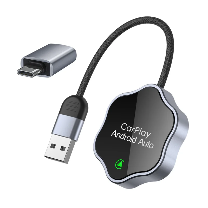 【Shop Now】2 In1 Carplay & Android Auto Mini Box In-Car Screen Projection Box Wired To Wireless Carplay For USB/Type C Dongle