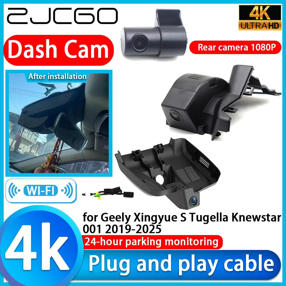 ZJCGO for Geely Xingyue S Tugella Knewstar 001 2019-2025 4K DVR Dash Cam Car Camera 2160P Lens 24h Monitor Video Recorder