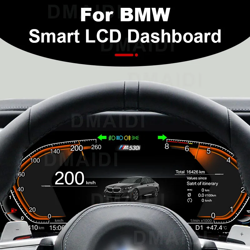 12.5 Inch Carplay For BMW E60 E61 Speed Meter Screen Dashboard LCD Instrument Car Multimedia Player Digital Cluster Cockpit