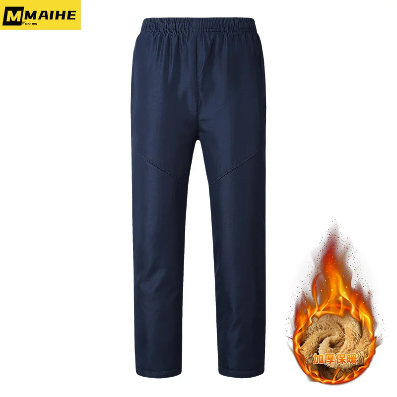 Pantalones de Cachemira para hombre, Pantalón deportivo informal, de gran tamaño, con cintura elástica gruesa y pierna ancha, a la moda, para invierno, M-8XL