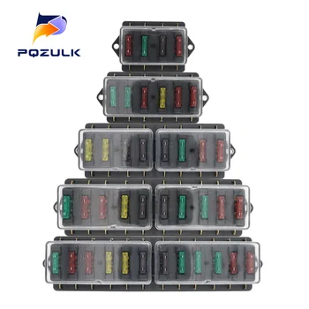 Auto zekeringhouder 4/6/8/10/12 Way Circuit Standaard ATO Blade zekeringkast Blok Houder 12 V/24Ve Voor 22mm Stuur Motorfietsen E-Bikes