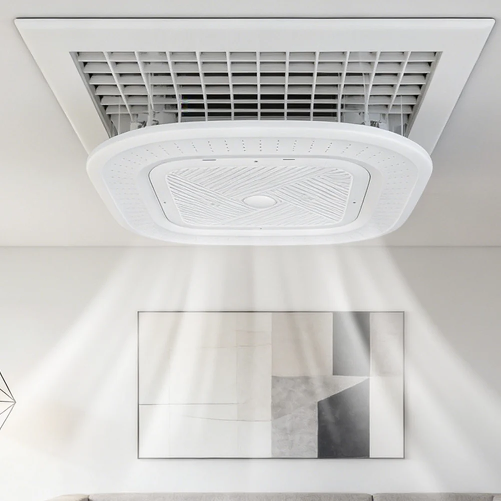 Central Air Conditioner Deflector Cover General Square Ceiling Vent Baffle ABS Anti-direct Blowing Windshield Chain/Bracket