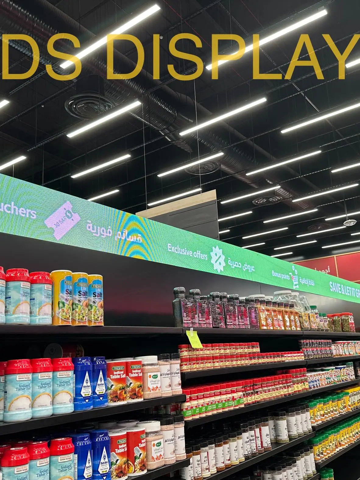 MDS  p1.87  300*60mm Clear Easy Control Retail Advertising Smart Supermarket Display Rack SMD Led Shelf Screen Signages Ariaa