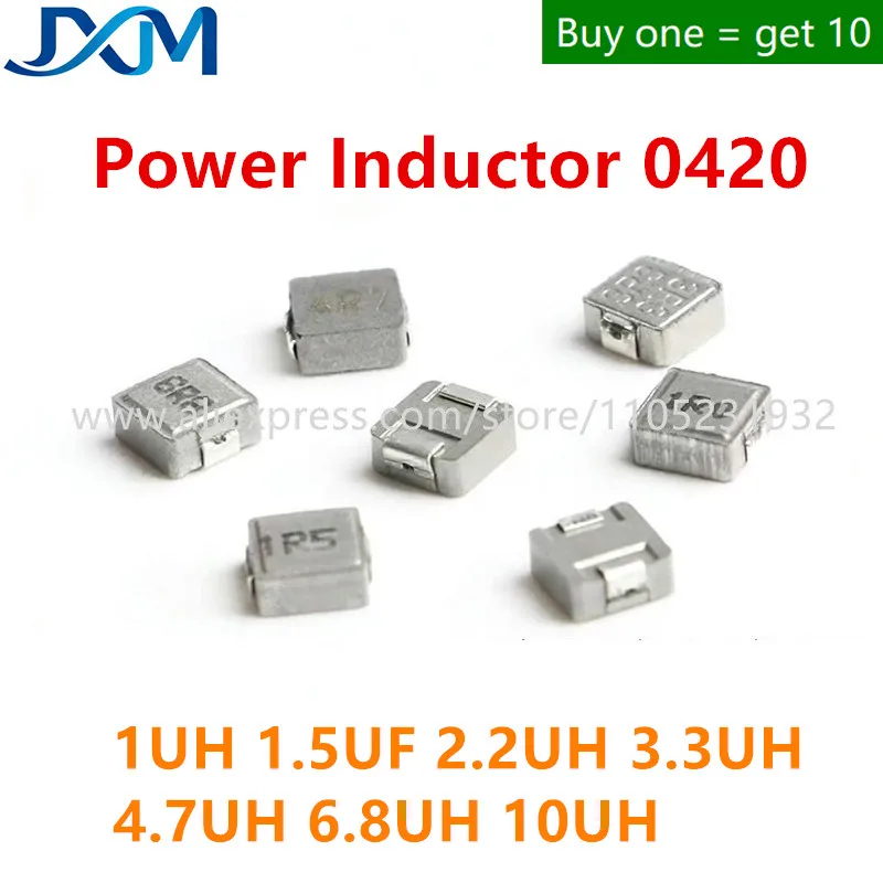 10pcs/lot 0420 SMD Integrated Power Inductor 1UH 1.5UF 2.2UH 3.3UH 4.7UH 6.8UH 10UH integrated molding