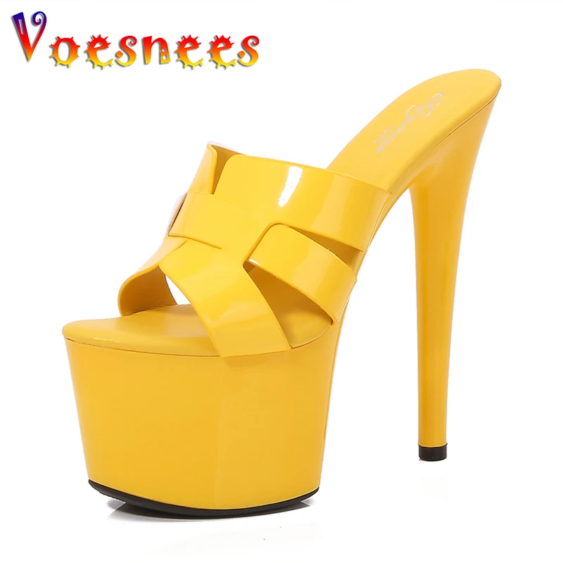 

16CM Model Catwalk Show High Heels 2023 Summer Nightclub Stage Perform Sandals Fashion Weave Thick Platform Slippers Women Shoes