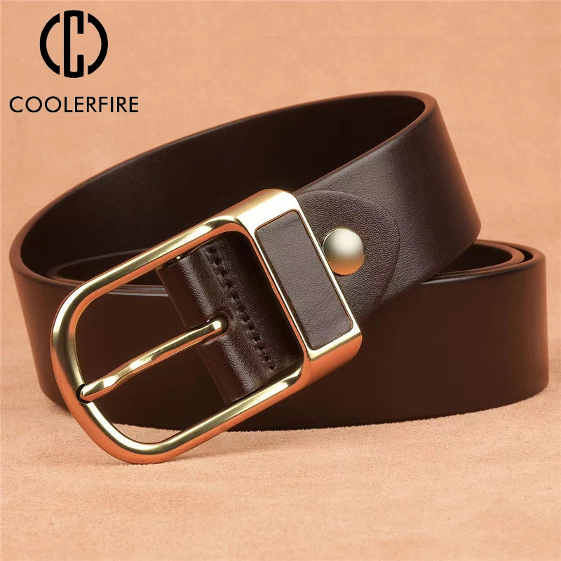 Belt For Men Business Casual Vintage Luxury Brand Genuine Leather Belt Men Designer For Jeans Fashion Pin Buckle Strap HQ236