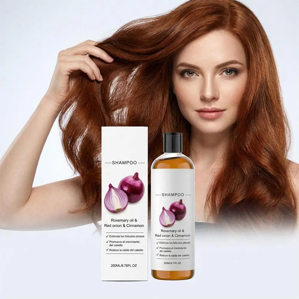 Red Onion Rosemary Hair Growth Shampoo Anti-Hair Loss Treatment Promote Thicker Stronger Hair Strengthening Follicle Scalp Care