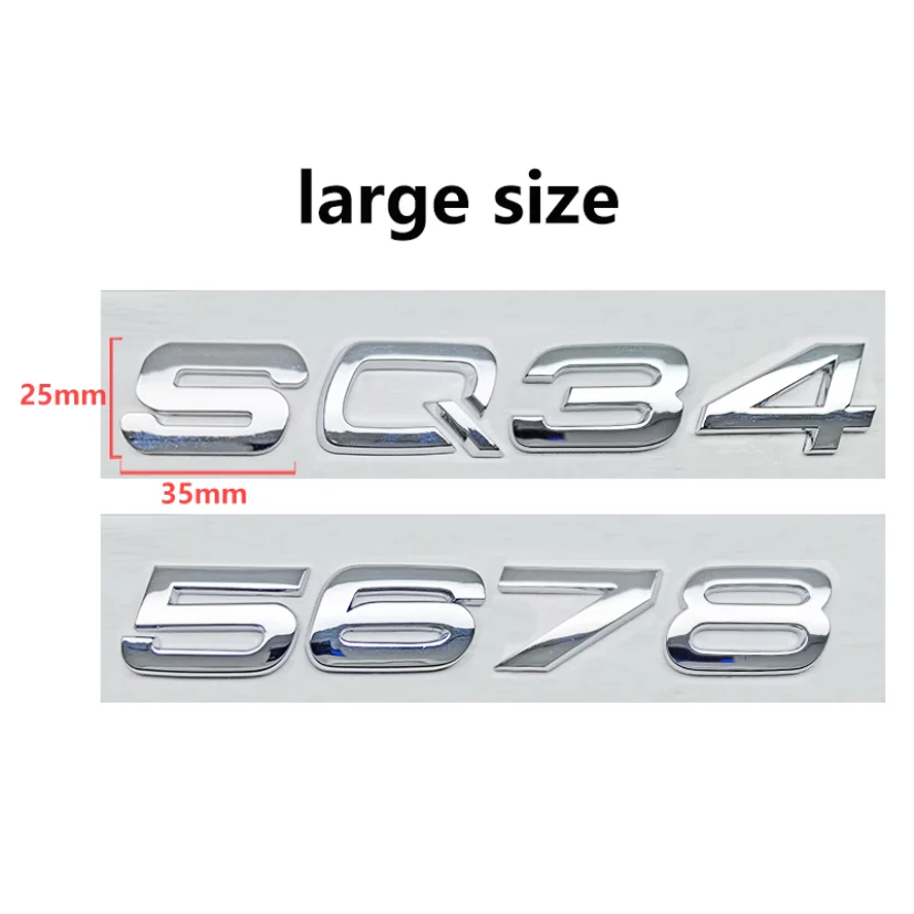 For Audi R S Line Chrome Polish Metal Emblem Side Fender Badge Trunk Sticker Trim