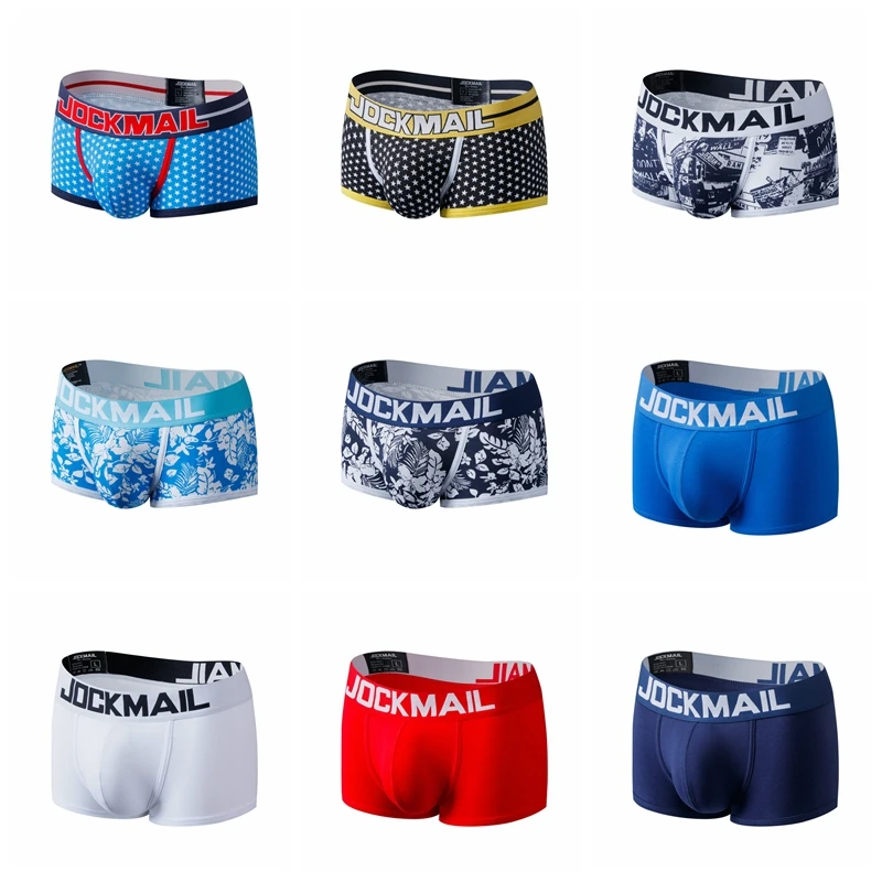 JOCKMAIL Boxer Sexy para Hombre, ropa interior, pantalones cortos, estampado de algodón, calzoncillos térmicos, Pijama, Cuecas Masculinas,