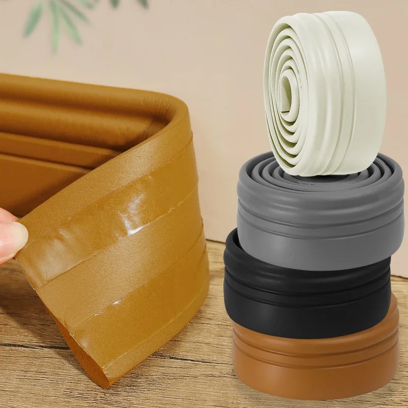 10/2M Self Adhesive Skirting Line Thickened Anti-collision Decoration Kids Corner Line Flexible Floor Skirting Foam Wall Sticker