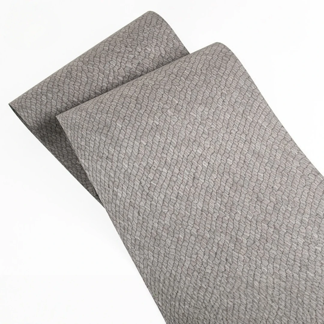 58x250cm Gray Grid Engineered Wood Veneer For Furniture Cabinets Renovation Interior Decorative Applications