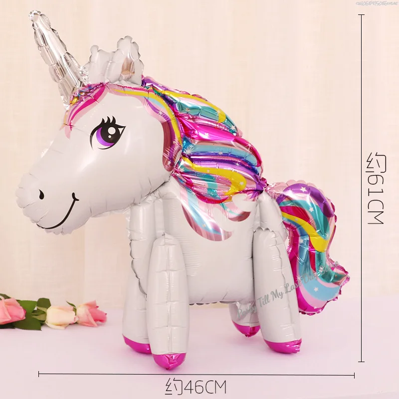 Unicorn Theme Birthday Balloons Party Decoration Rainbow Foil Number Balloon Birthday Party Decor Kids Gift Baby Shower Globos